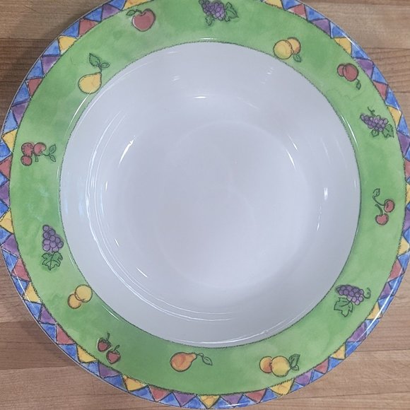 Sango Sangria 8.75" Kiwi Green Salad Plate with Blue Rim - Picture 1 of 5